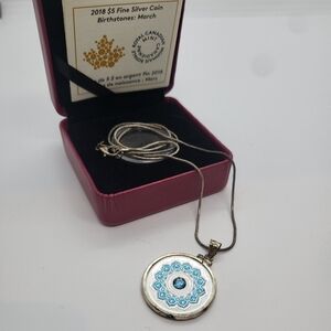 2018 $5 Silver Coin Birthstones: Match, Aquamarine